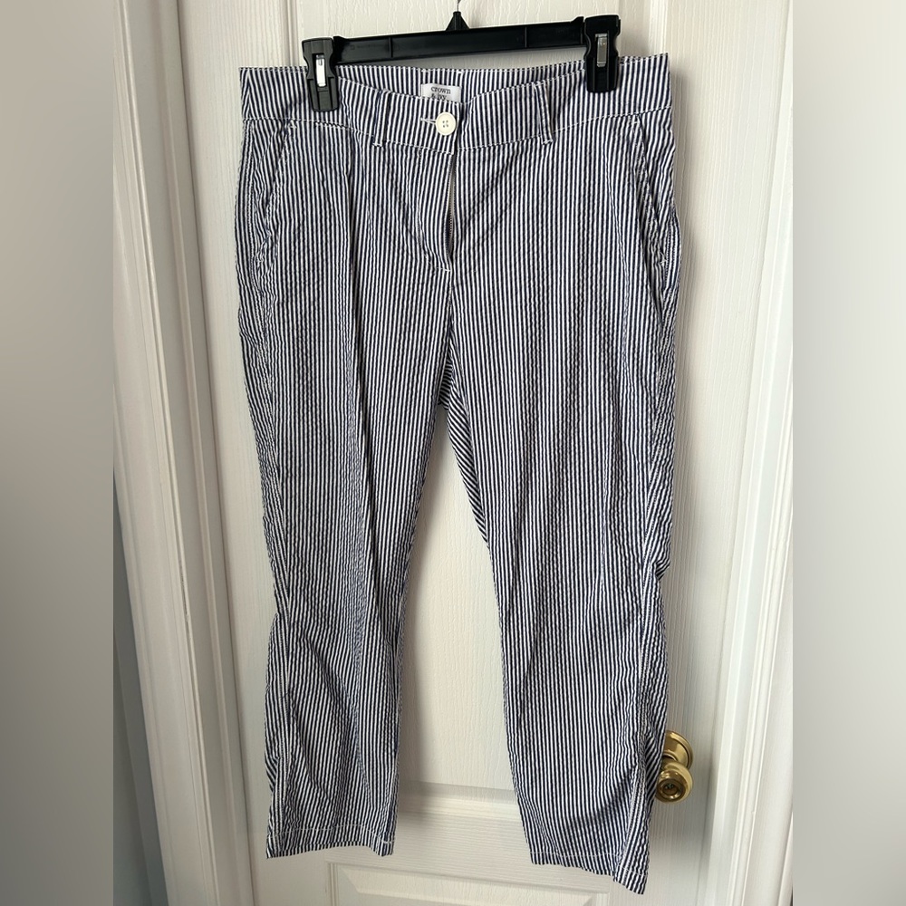 Navy Seersucker Crown and Ivy Pants
